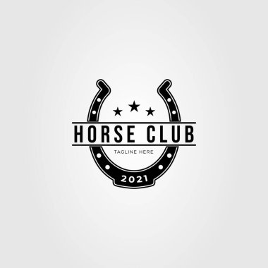 blacksmith horseshoe stable logo vector illustration design