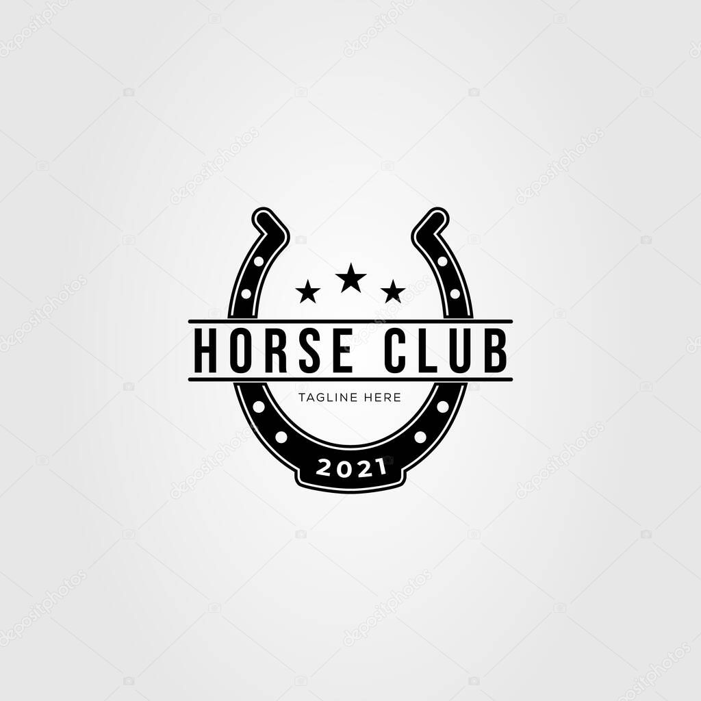 Blacksmith horseshoe stable logo vector illustration design