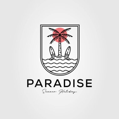 Cennet Palmiyesi Adası logo vektör çizimi tasarımı