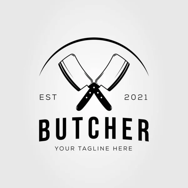 Knife Butcher Butchery Knives Logo Vector Illustration Design — Stok Vektör