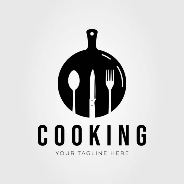 Дизайн Векторной Иллюстрации Логотипа Приготовления Пищи Ложки Вилки Ножа Стоковая Иллюстрация