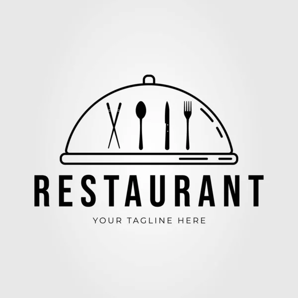 Serve Hood Restaurant Cutlery Logo Vector Illustration Design — Stock Vector