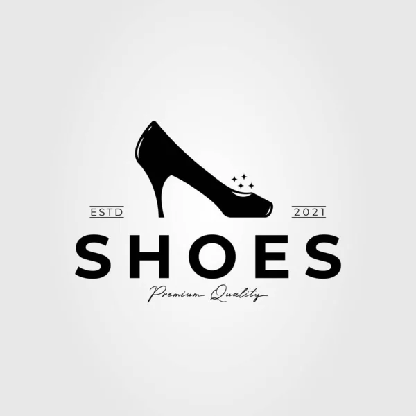 Calzado Las Mujeres Zapatos Tacón Alto Logotipo Vector Ilustración Diseño — Vector de stock