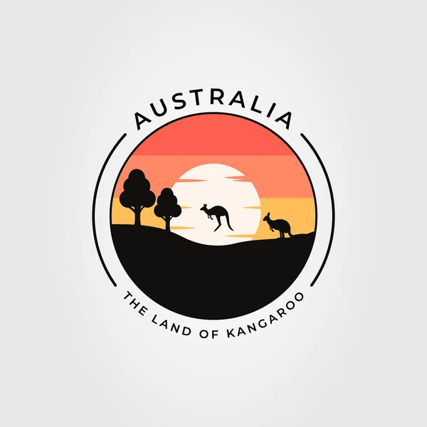 Silhueta Canguru Austrália Natureza Logotipo Vetor Ilustração Design — Vetor de Stock