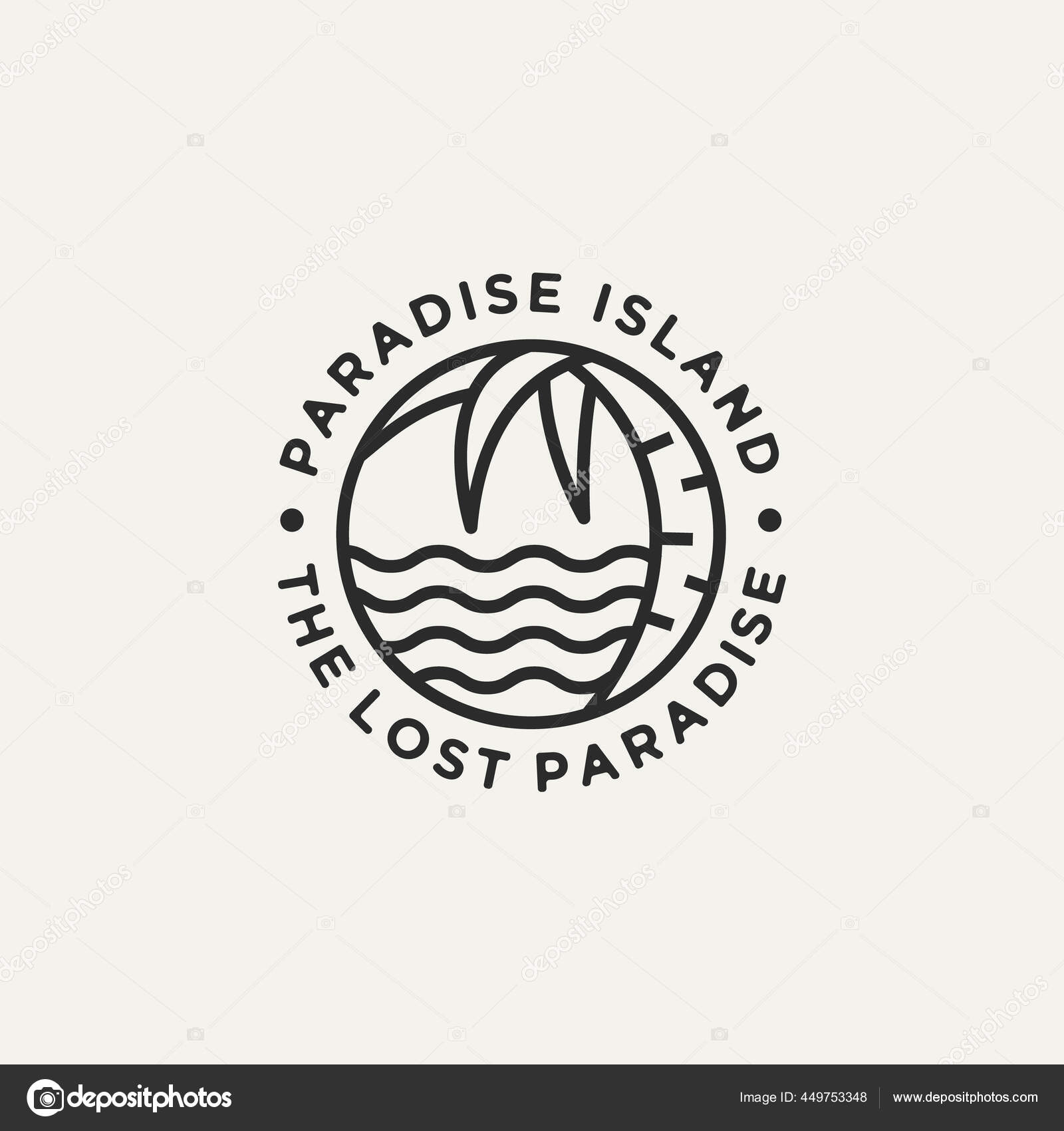 Paradise Island Minimalist Line Art Logo Template Vector Illustration  Design Stock Vector by ©Blazybone 449753348, image size:1600x1700