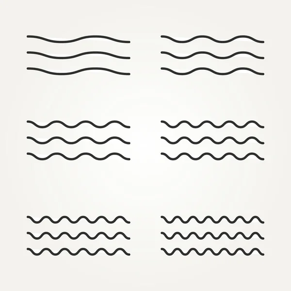 Bundle Set Ocean Lake River Waves Icon Variety Concept — Stock Vector