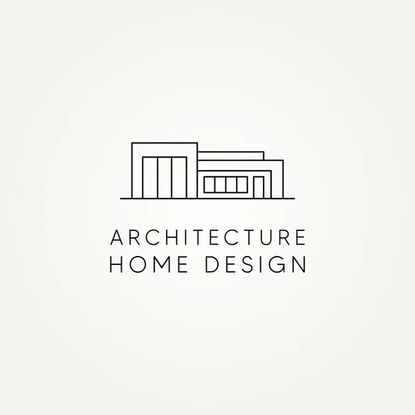 architecture home design minimalist line art logo template vector illustration design. simple modern building, residential, estate icon logo concept