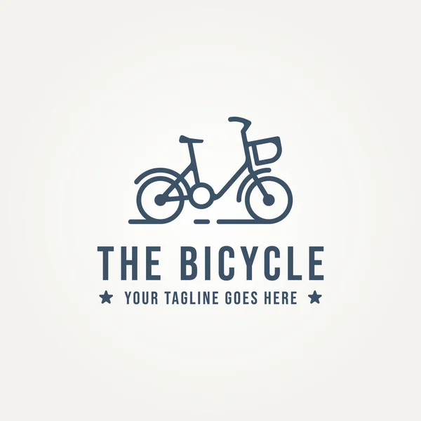 Bicicleta Minimalista Línea Arte Icono Logotipo Plantilla Vector Ilustración Diseño — Archivo Imágenes Vectoriales