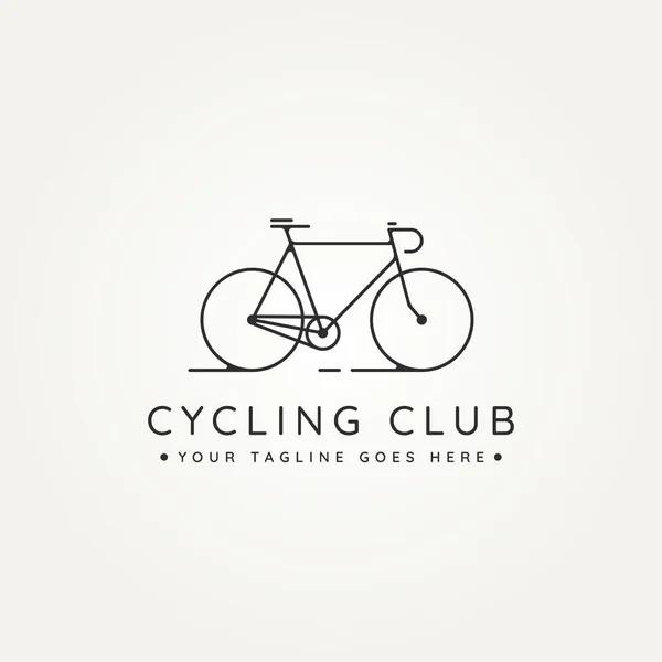 Club Ciclismo Minimalista Línea Arte Icono Logotipo Plantilla Vector Ilustración — Archivo Imágenes Vectoriales