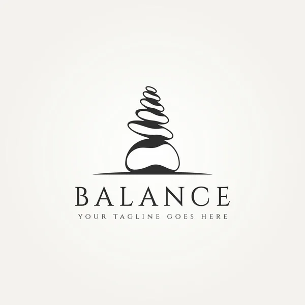 Stone Balance Minimalistischen Klassischen Logo Vorlage Vektor Illustration Design Einfaches — Stockvektor