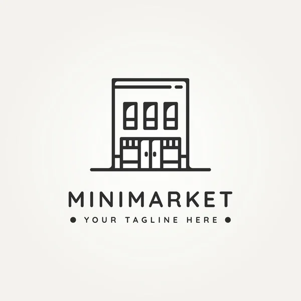 Mini Markt Minimalistische Linie Kunst Symbol Logo Vorlage Vektor Illustration — Stockvektor