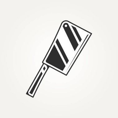 Arka plandaki işaret şablon çizimi çizimine özel izole edilmiş satır şefi logosu sembolü. Klasik retro kasap, şef ve restoran logosu.