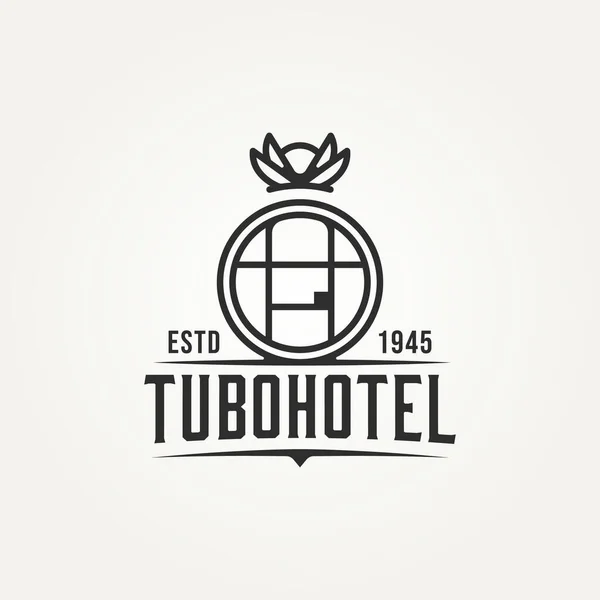 Tubohotel Minimalistische Linie Kunst Logo Symbol Vorlage Vektor Illustration Design — Stockvektor
