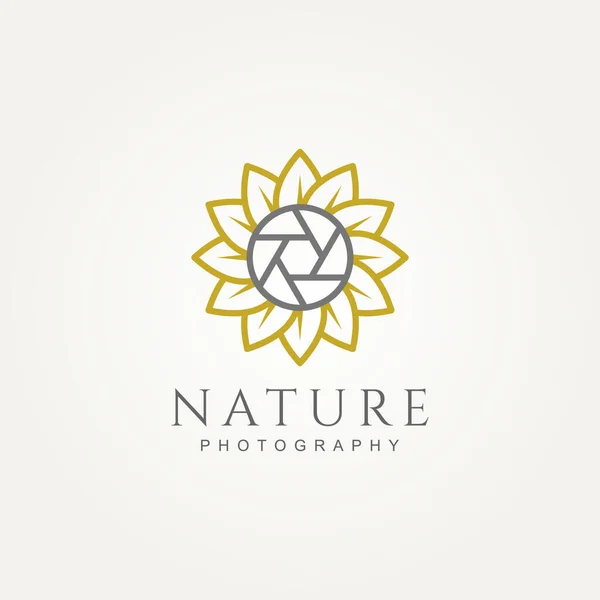 Photographie Nature Moderne Simple Avec Tournesol Obturateur Minimaliste Ligne Art — Image vectorielle