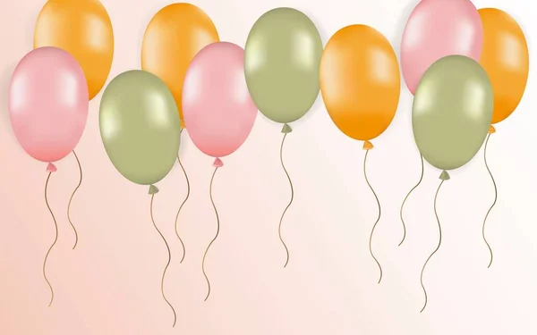 Joyeux Anniversaire Concept Avec Des Ballons Conception Vectorielle Pour Bannières — Image vectorielle