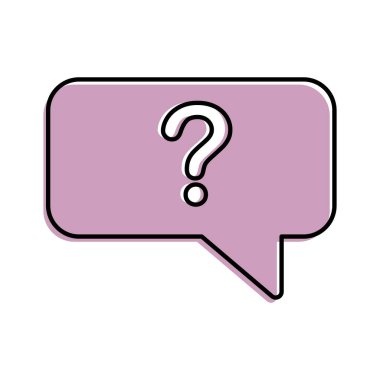 Konuşma balonunda soru işareti. İletişim konsepti.