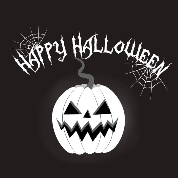 Feliz Halloween banner de texto con calabaza. Ilustración vectorial. — Vector de stock