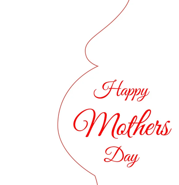 Illustration mit glücklichen Muttertag Schriftzug und schwangere Frauen Silhouette Hintergrund — Stockvektor