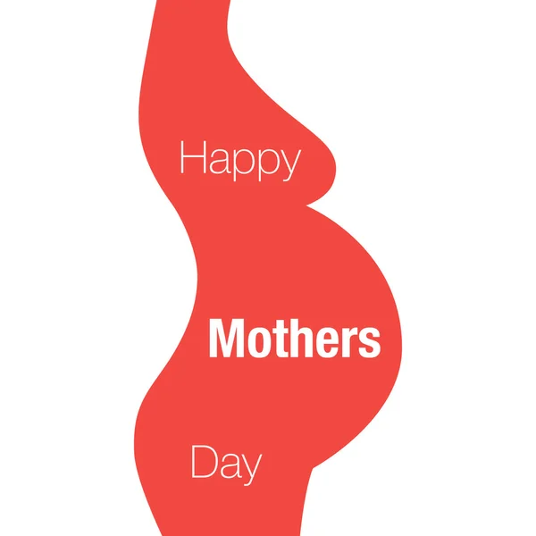 Mutlu anneler günü yazı ve hamile kadınlar siluet arka plan illüstrasyon — Stok Vektör