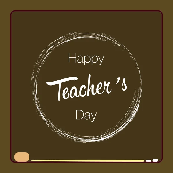 Boldog tanár nap betűkkel iskolaszék háttér — Stock Vector