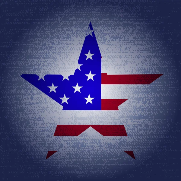 День памяти гранж фон со звездой и флагом США — стоковый вектор