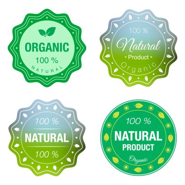 doğal organik etiket kümesi