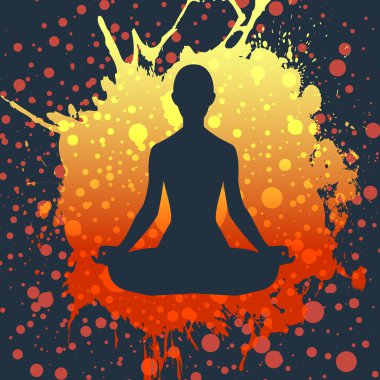 yoga lotus pose silhouette background