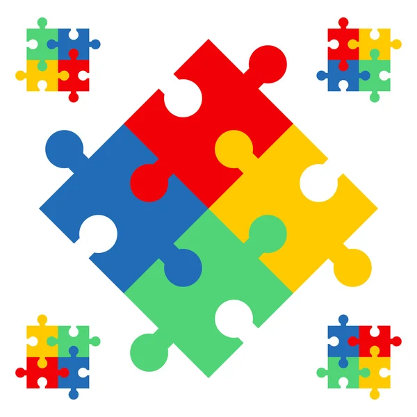 Kleurrijke puzzel delen — Stockvector