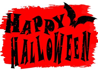 Mutlu Cadılar Bayramı kelime tebrik kartı grunge arka plan sopası ile yazı