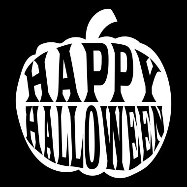 Mutlu Cadılar Bayramı kelime tebrik kartı arka plan kabak ile yazı