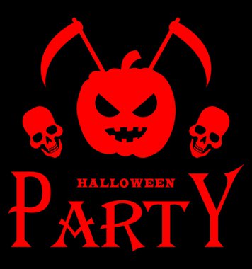 Mutlu Cadılar Bayramı tebrik kartı arka plan korku kabak ve kafatası ile