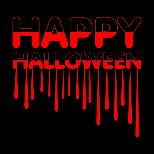 Feliz halloween palavra lettering cartão fundo e gota de sangue — Vetor de Stock