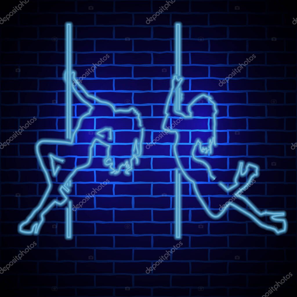 Neon pol dancing girls.