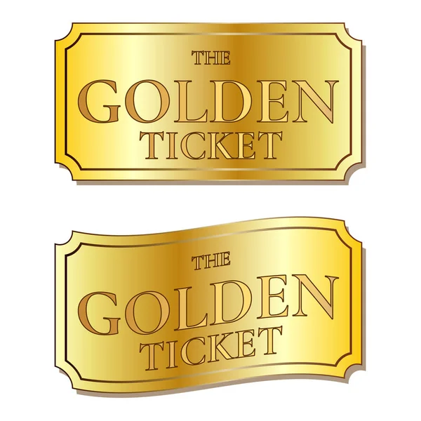 Golden Ticket White Background Rechtenvrije Stockillustraties