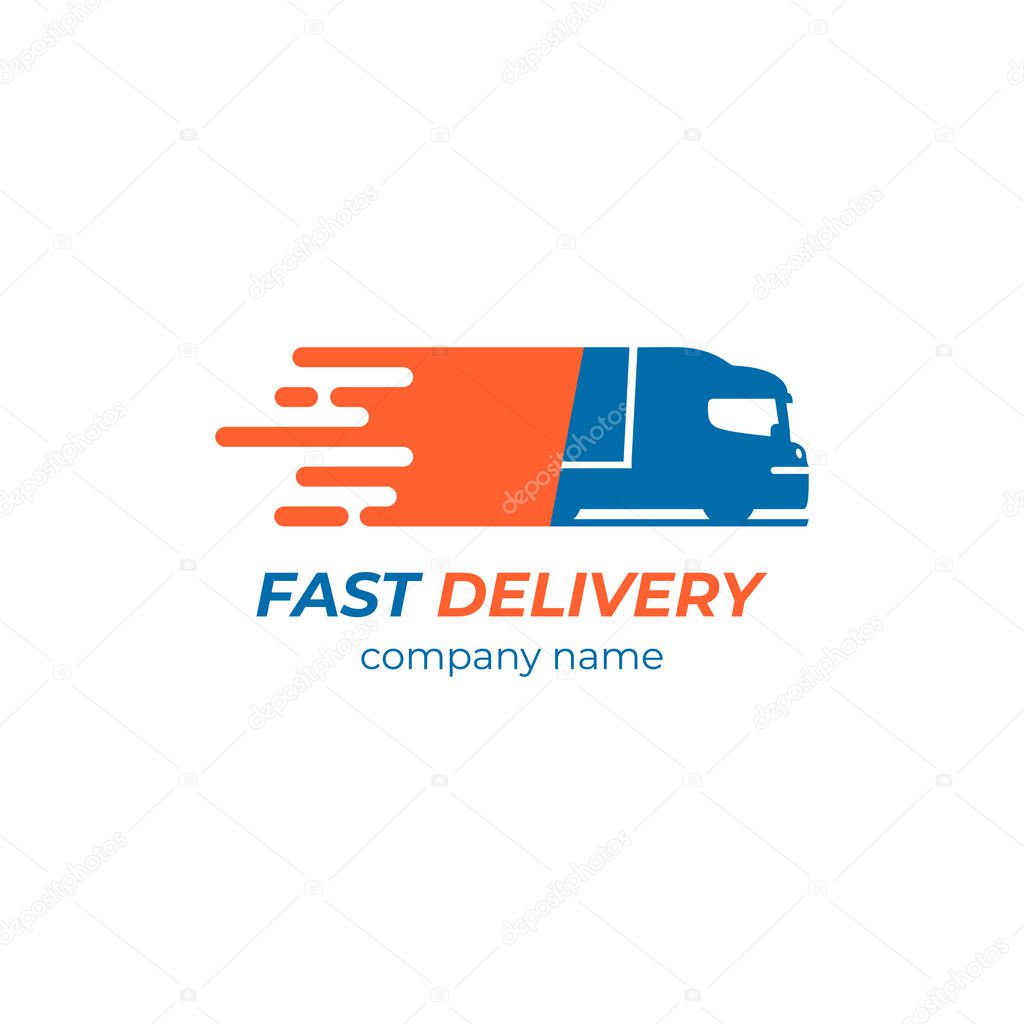 Fast Delivery logo isolated on white background