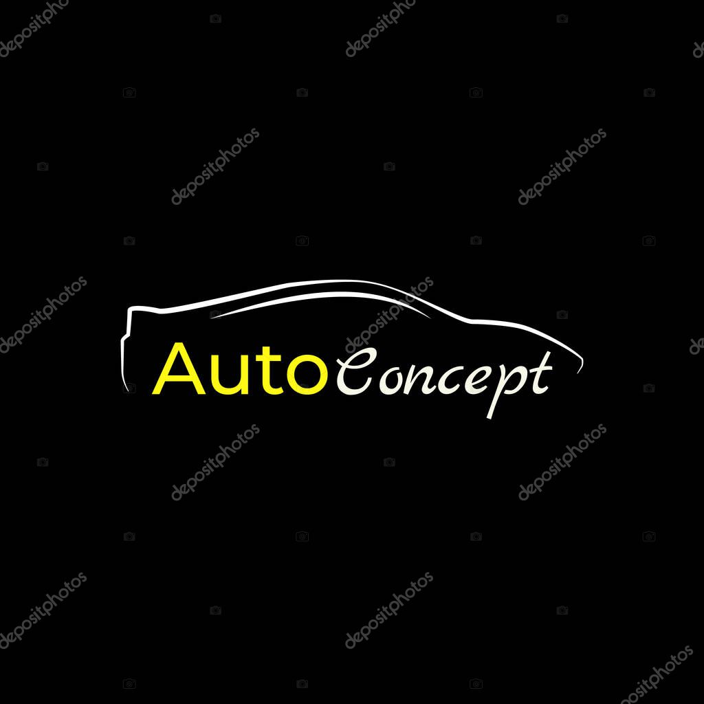 Auto Concept logo on black background. Transport company logo
