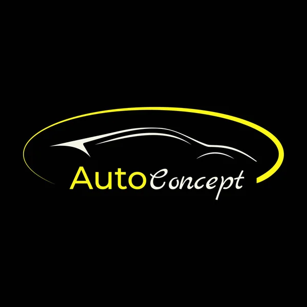 Auto Concept Logo Zwarte Achtergrond Logo Vervoersonderneming Rechtenvrije Stockillustraties