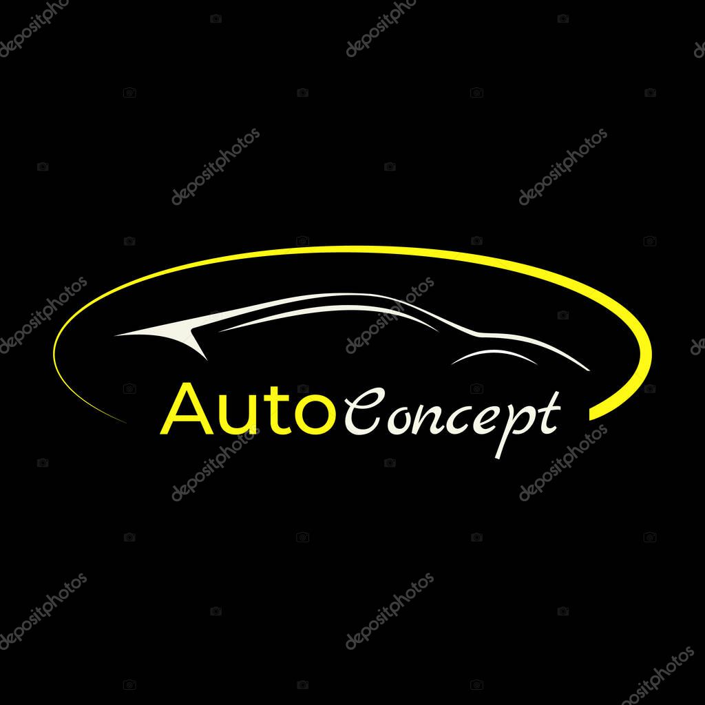 Auto Concept logo on black background. Transport company logo