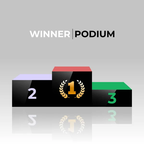 Black Winner Podium Black Piedistallo — Vettoriale Stock