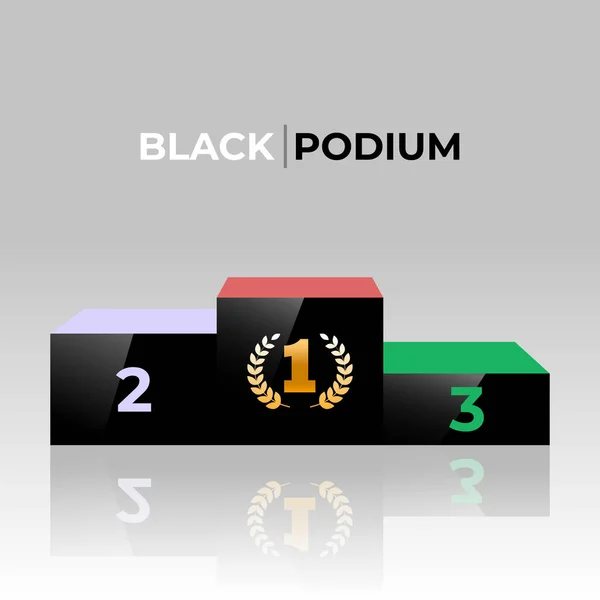 Black Podium Pedestal Winner Podium — Wektor stockowy