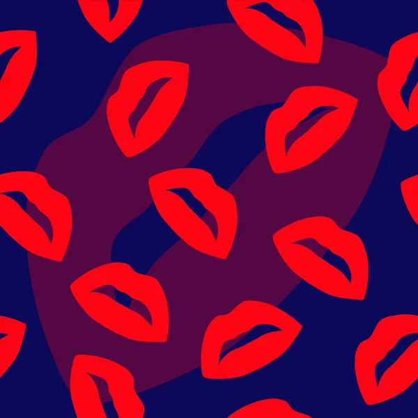 Ilustración con patrón de labios — Vector de stock