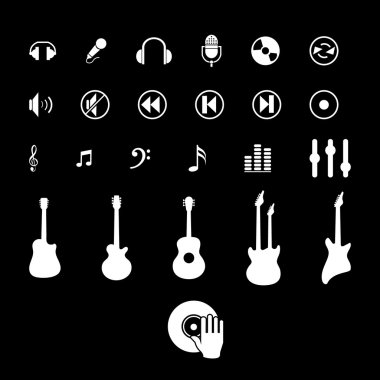 İllüstrasyon müzik simgeler kümesi ile