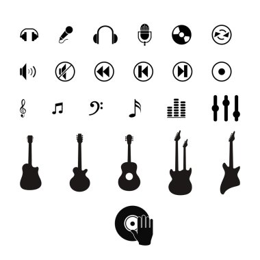 İllüstrasyon müzik simgeler kümesi ile