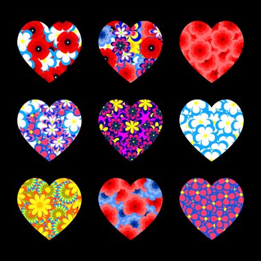 İllüstrasyon kalp ve çiçek