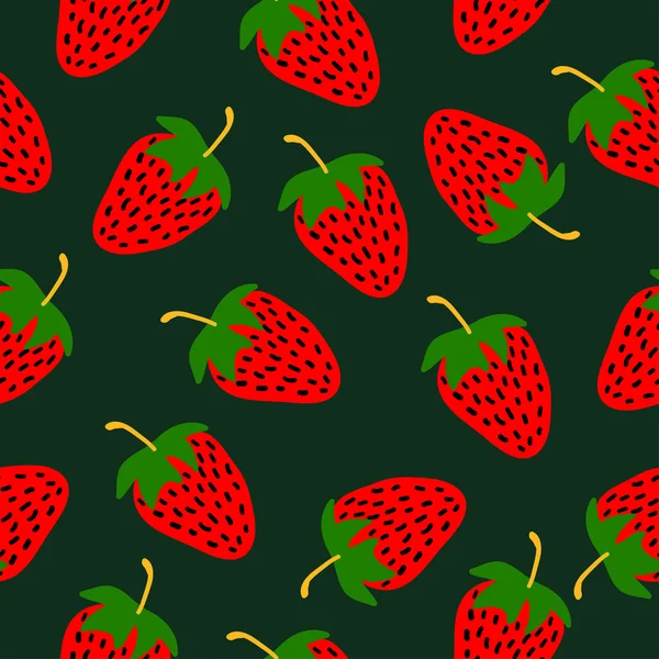 Illustration mit Erdbeermuster — Stockvektor