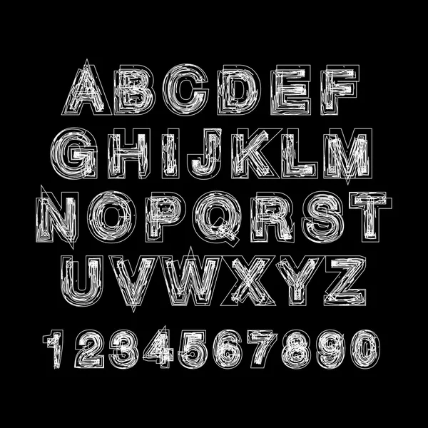 Illustrazione con alfabeto grunge — Vettoriale Stock