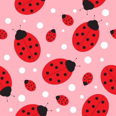 Uğur böceği desenli illüstrasyon