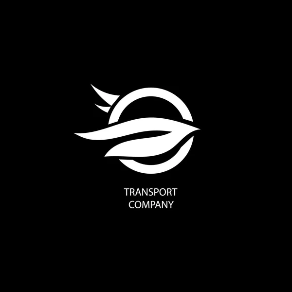 Ilustrasi dengan logo perusahaan transportasi - Stok Vektor