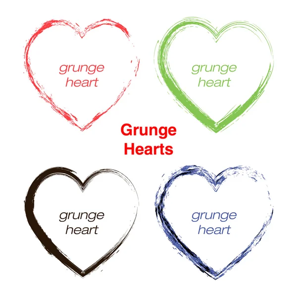Illustration mit Grunge-Herzen — Stockvektor