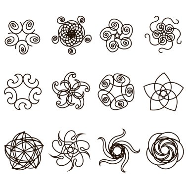 resimde el çizim soyut çiçekleri ile ayarla